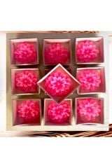 kararmaz çelik pembe lotus kolye,bileklik ,mum ve kokulu pembe gül hediye sepeti sevgiliye set