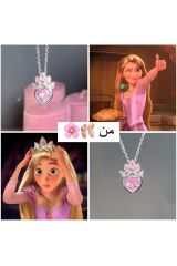 kanatlı pembe kalp kararmaz çelik kolye özel tasarım kanatlı kalp kolye rapunzel kolye fiyonk kalp