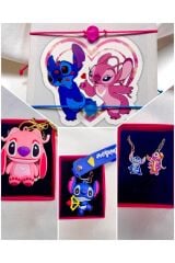 lilo ve stitch kombin çift ve arkadaşlık seti ayıcık kolye ve bileklik altılı kombin hediye seti
