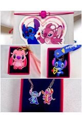 lilo ve stitch kombin çift ve arkadaşlık seti ayıcık kolye ve bileklik altılı kombin hediye seti
