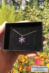 mor ayıcık çelik lotus kolye ve 3d satürn kız kar küresi renk değiştiren küre hediyelik