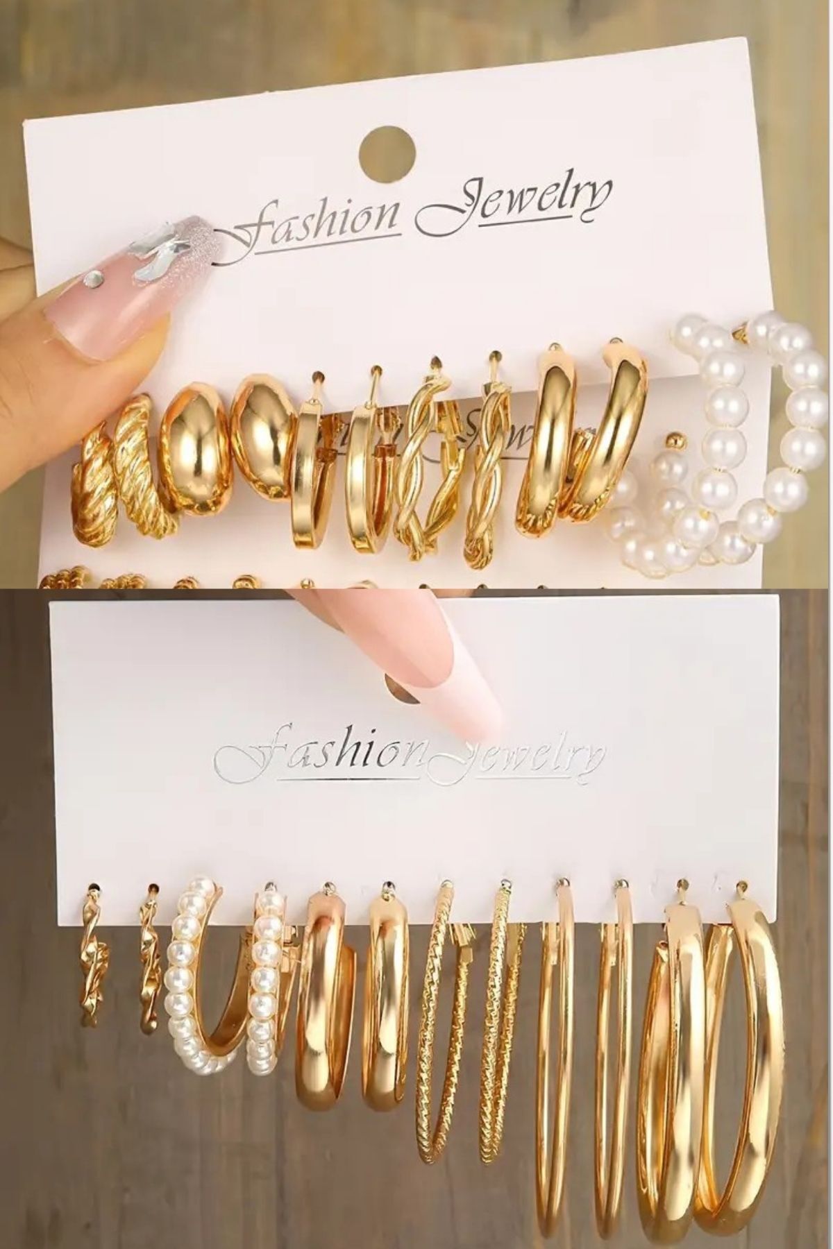 12 adet çift küpe inci küpe halka küpe klipsli  12 çift küpe gold renk kadın küpesi