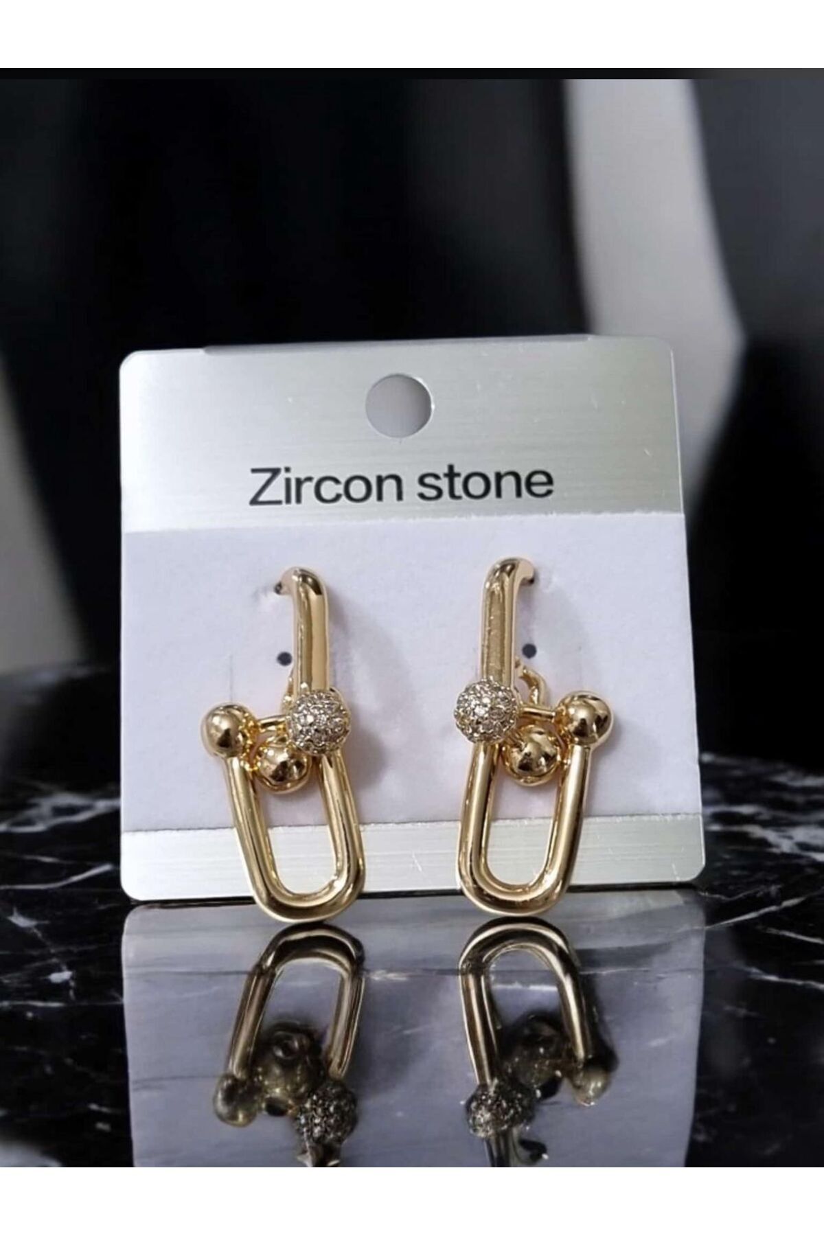 vintage model kararmaz zirkon küpe çelik gold küpe özel tasarım küpe