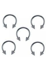 316l Cerrahi Çelik Gümüş Renk 5li Set Tragus Helix Piercing