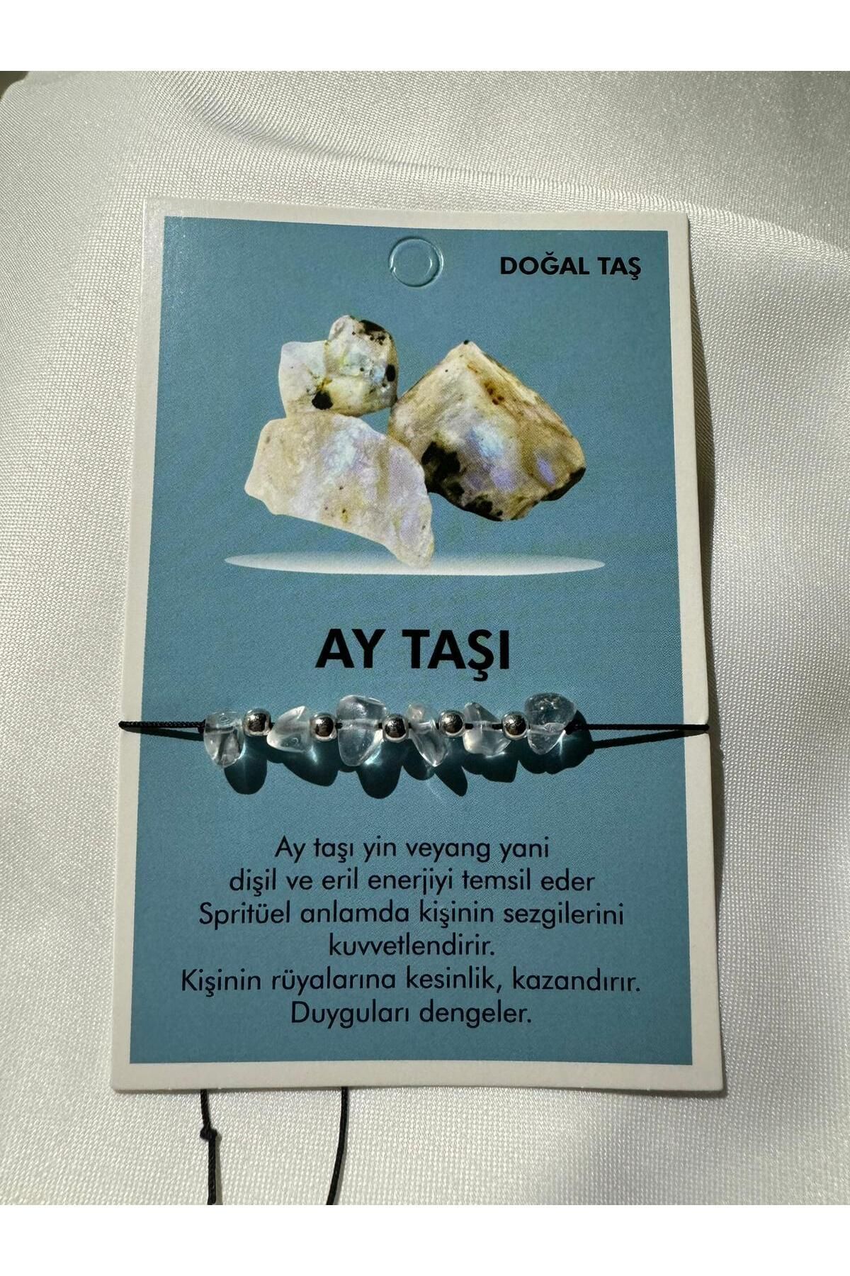 Ay Taşı   Doğal Taş Bileklik  Çakra