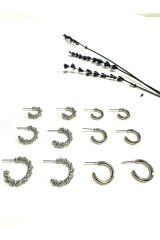 12li set   kadın halka küpe ve tırtıklı halka küpe detaylı kombin set