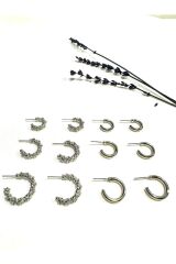 12li set   kadın halka küpe ve tırtıklı halka küpe detaylı kombin set