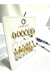 12li set   kadın halka küpe ve yıldız küpe detaylı kombin set