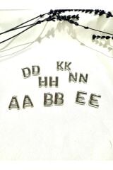 balon harf küpe gümüş renk kadın küpe