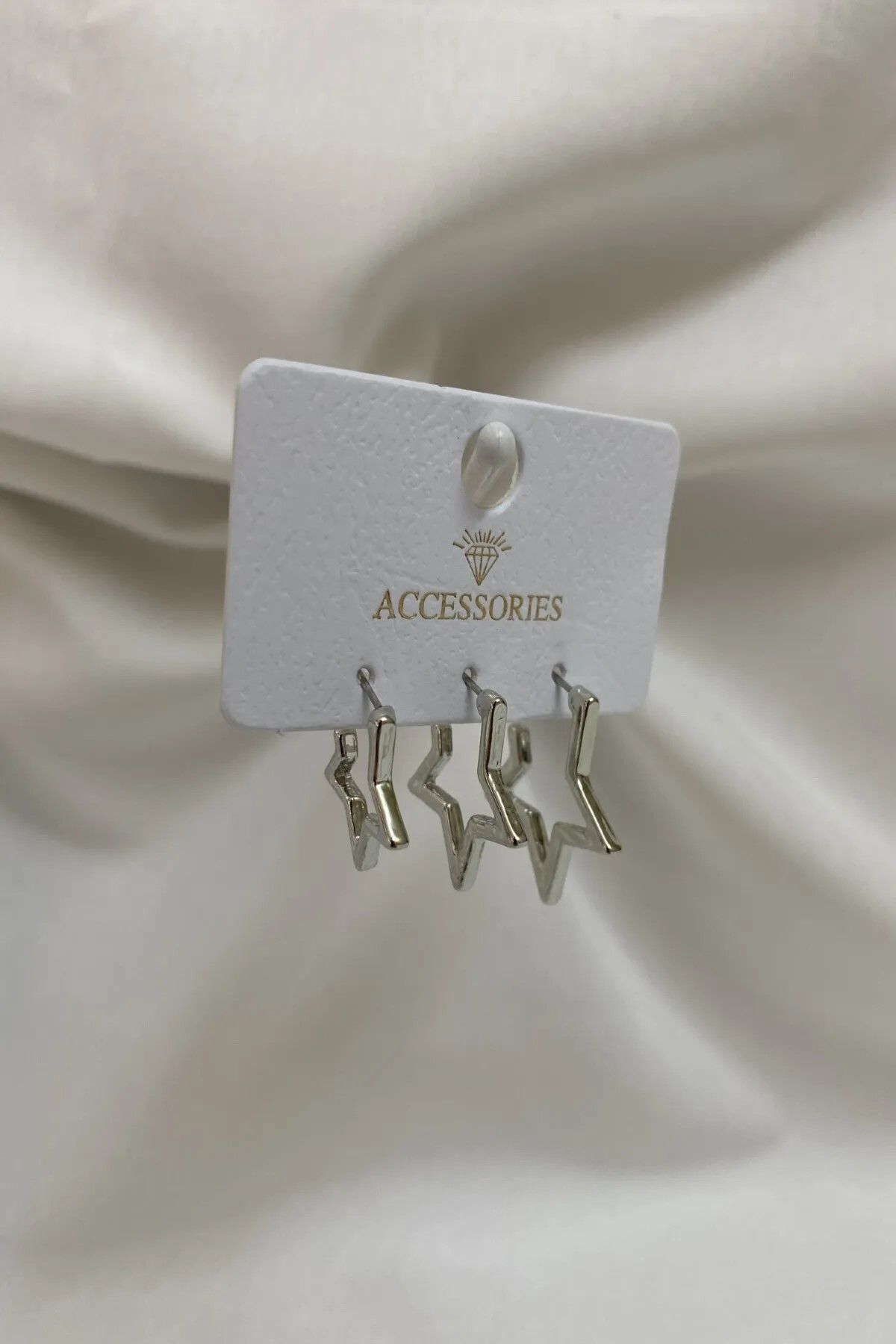 yıldız küpe 3lü karışık kombin set