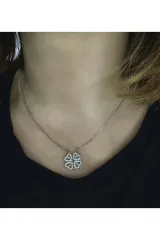 Açılabilir Yonca Model Kalp  Çelik Kolye