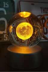 Renk Değiştiren Çok Renkli Satürn Küre Sevgili Anne Arkadaşa Hediye 3d Işıklı Ledli Cam Küre