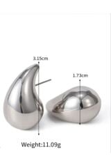 italyan  gözyaşı damla modeli PVD kaplaması Ağırlığı 4.40gram (3.7cm/31mm) küpe001
