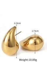 Italyan  Gözyaşı Damla Küpe Pvd Kaplamalı- Ağırlığı 4.40gram (3.7CM/31MM) Küpe001