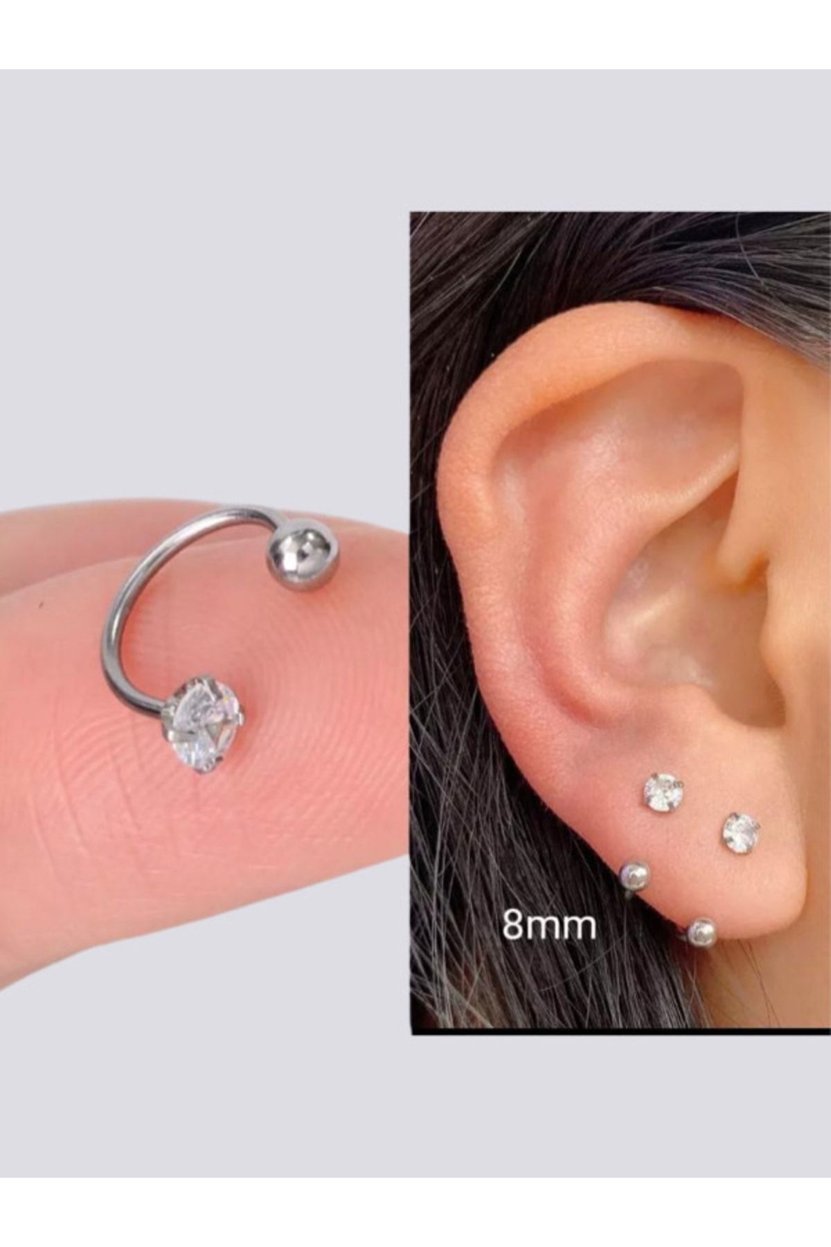 Cerrahi Çelik Piercing Küpe Zirkon Taşlı Ve Toplu Halka Model