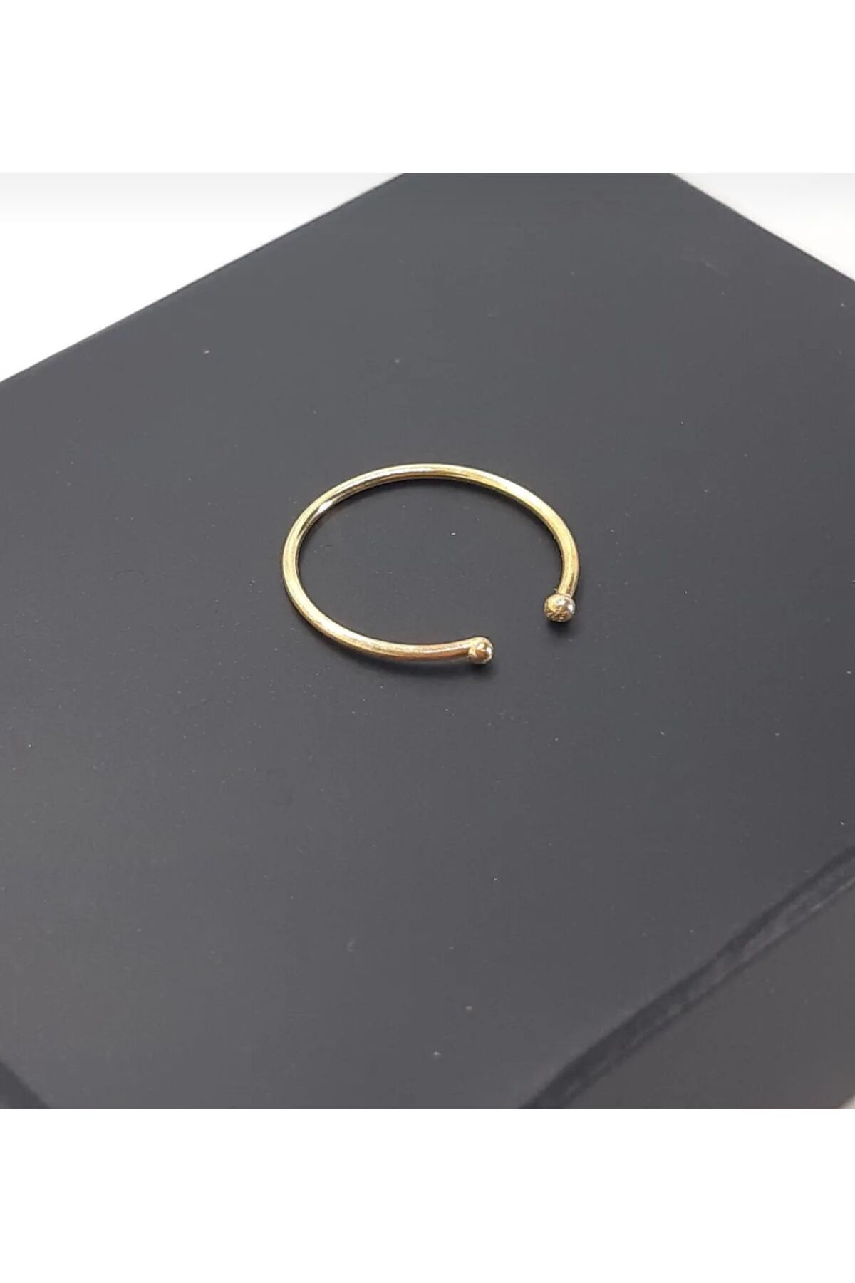 925 Ayar Gümüş Halka Deliksiz Sıkıştırmalı Kıstırmalı Fake Hızma Gold Renk