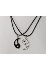 Ikili Ying Yang Best Friends Bff Metal Suni Deri Ipli Kolye