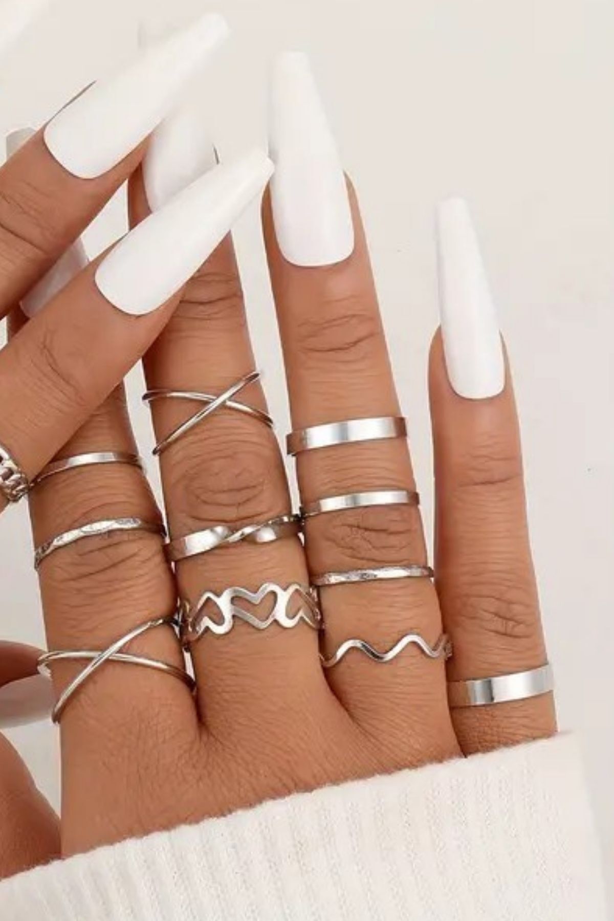 11 Adet Ayarlanabilir Eklem Yüzük Seti Kombin Kadın Yüzük Seti Çoklu Yüzük Yüzükseti-061